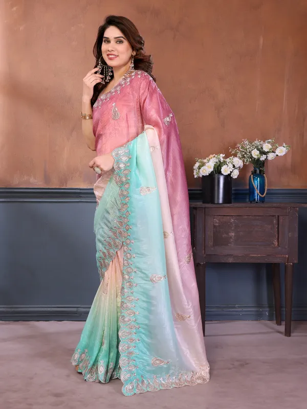 Gold_Crush_Silk_Saree_with_Padded_Embroidery_Work_&_Embroidered_Border