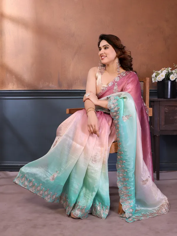Gold_Crush_Silk_Saree_with_Padded_Embroidery_Work_&_Embroidered_Border