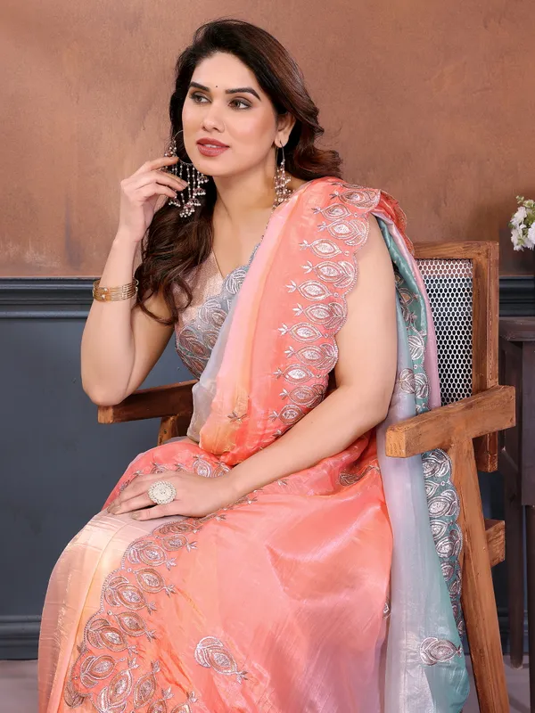 Gold_Crush_Silk_Saree_with_Padded_Embroidery_Work_&_Embroidered_Border
