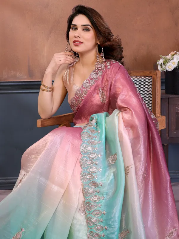 Gold_Crush_Silk_Saree_with_Padded_Embroidery_Work_&_Embroidered_Border