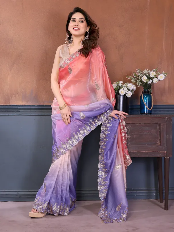 Gold_Crush_Silk_Saree_with_Padded_Embroidery_Work_&_Embroidered_Border