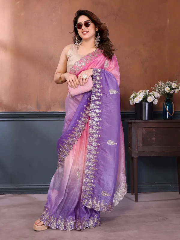 Gold_Crush_Silk_Saree_with_Padded_Embroidery_Work_&_Embroidered_Border