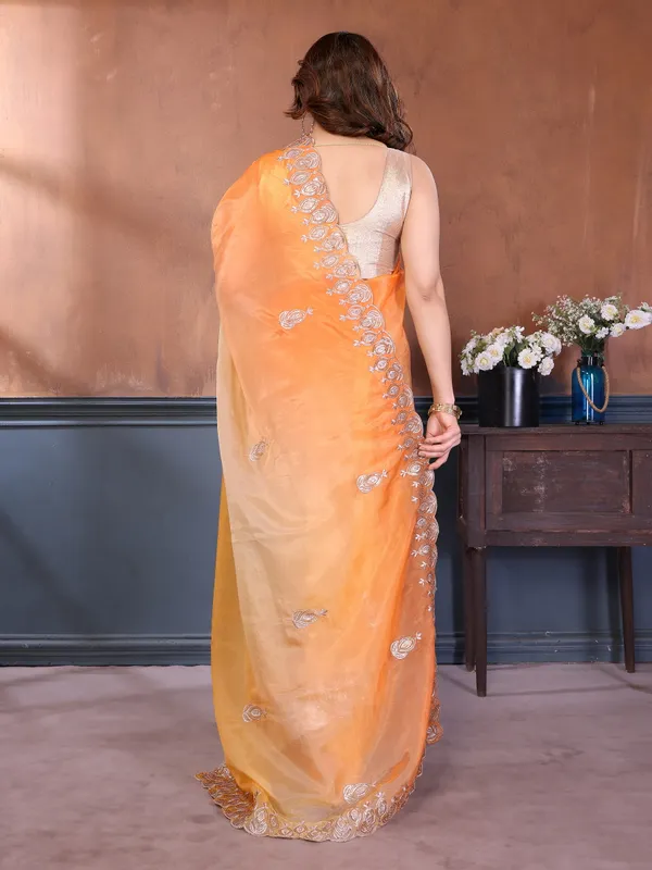 Gold_Crush_Silk_Saree_with_Padded_Embroidery_Work_&_Embroidered_Border