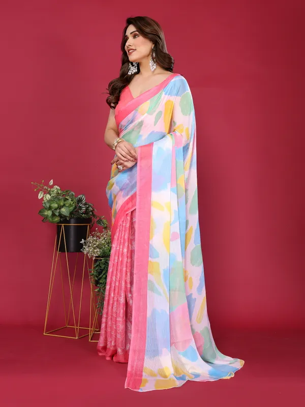 Grey_Abstract_Printed_Moss_Chiffon_Silk_Saree_with_Floral_Border