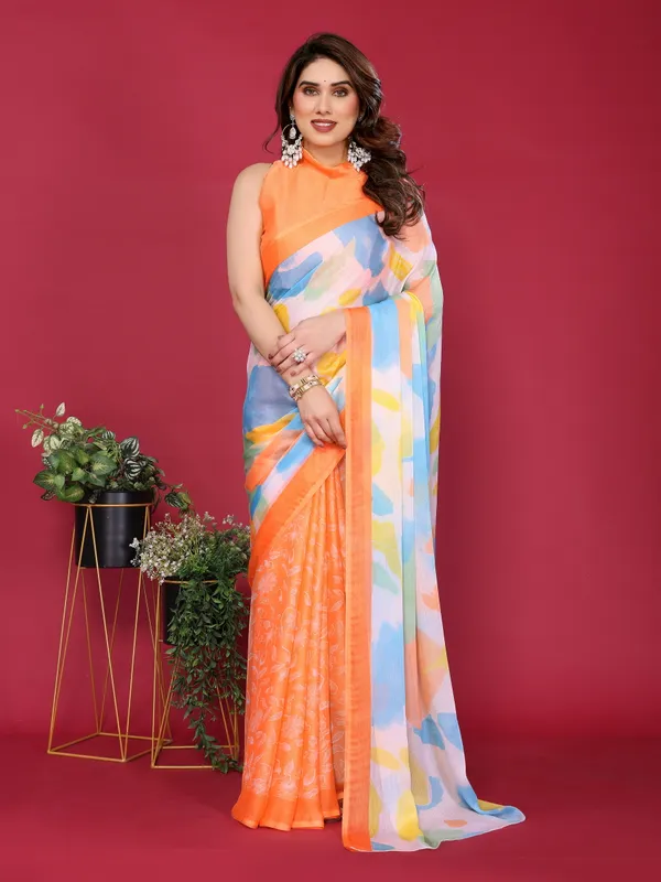 Grey_Abstract_Printed_Moss_Chiffon_Silk_Saree_with_Floral_Border