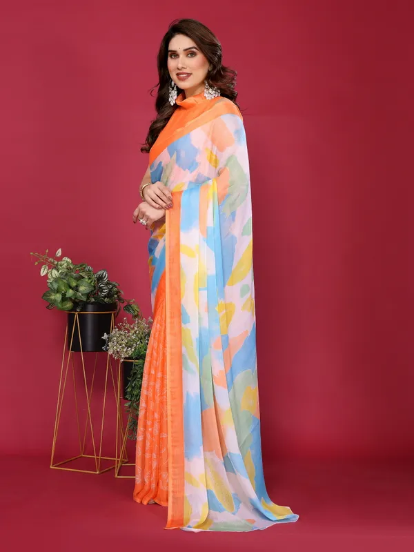 Grey_Abstract_Printed_Moss_Chiffon_Silk_Saree_with_Floral_Border