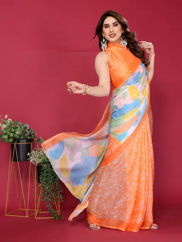 Grey_Abstract_Printed_Moss_Chiffon_Silk_Saree_with_Floral_Border