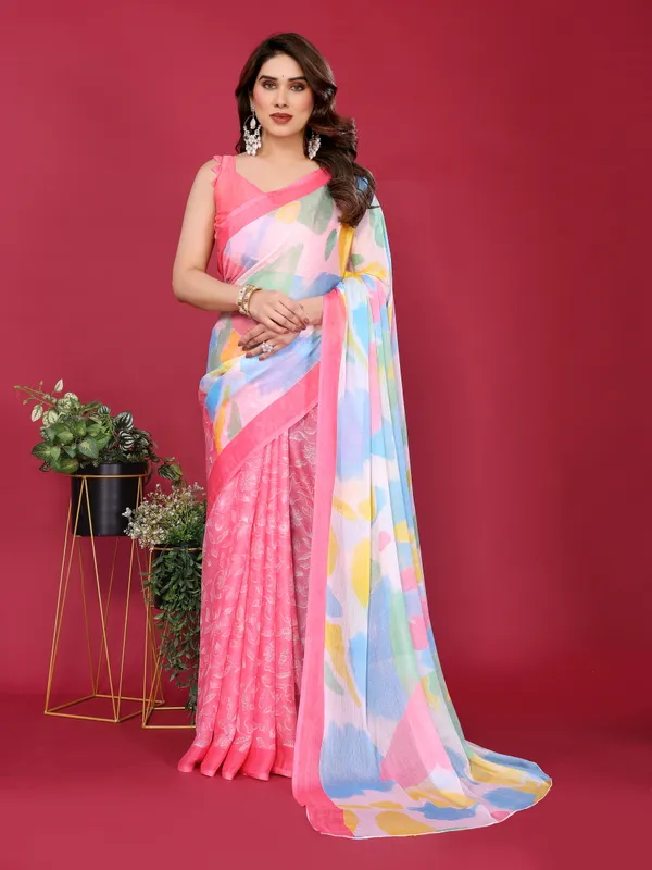 Grey_Abstract_Printed_Moss_Chiffon_Silk_Saree_with_Floral_Border