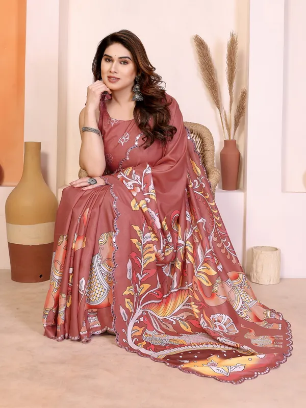 Kalamkari_Digital_Printed_Manipuri_Silk_Saree_with_Mirror_Work_Border