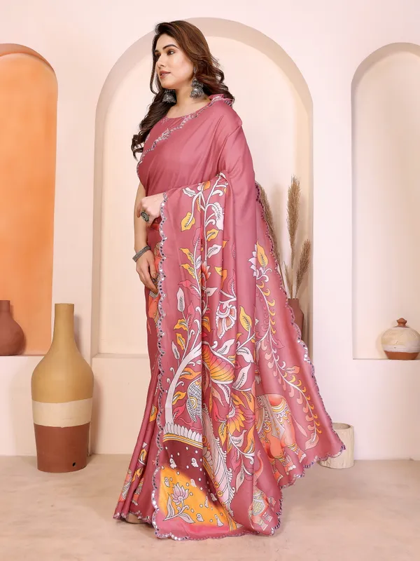 Kalamkari_Digital_Printed_Manipuri_Silk_Saree_with_Mirror_Work_Border