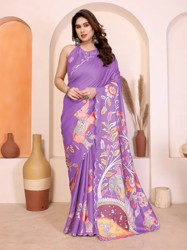 Kalamkari_Digital_Printed_Manipuri_Silk_Saree_with_Mirror_Work_Border