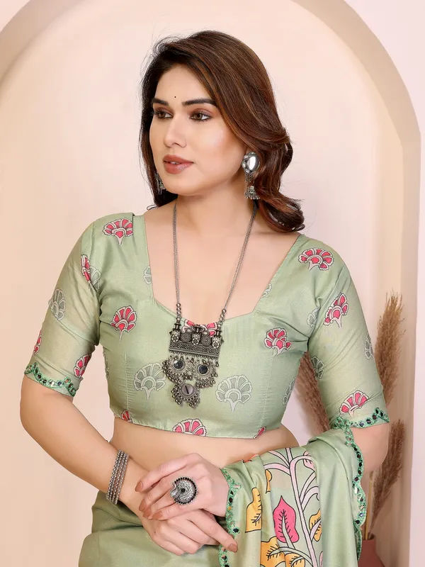 Kalamkari_Digital_Printed_Manipuri_Silk_Saree_with_Mirror_Work_Border