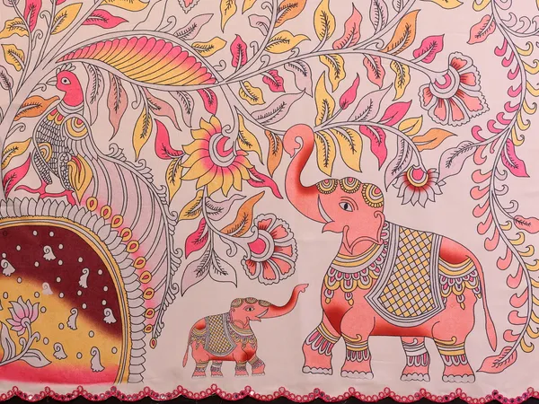 Kalamkari_Digital_Printed_Manipuri_Silk_Saree_with_Mirror_Work_Border