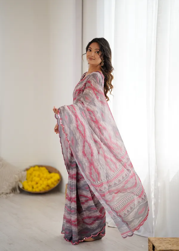 Printed_Heavy_Georgette_Silk_Saree_with_Mirror_Work_Border