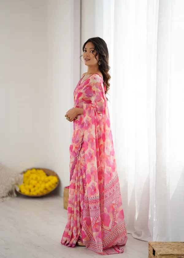Printed_Heavy_Georgette_Silk_Saree_with_Mirror_Work_Border