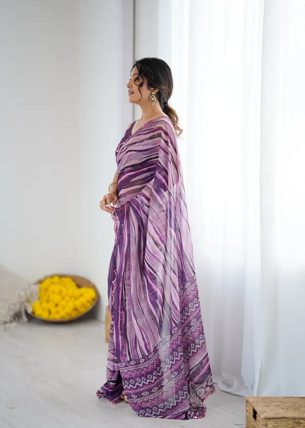 Printed_Heavy_Georgette_Silk_Saree_with_Mirror_Work_Border