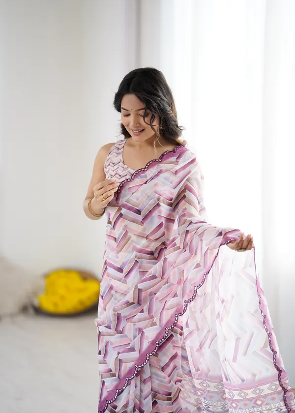 Printed_Heavy_Georgette_Silk_Saree_with_Mirror_Work_Border