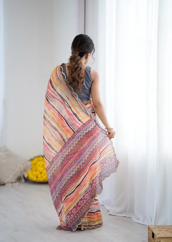 Printed_Heavy_Georgette_Silk_Saree_with_Mirror_Work_Border
