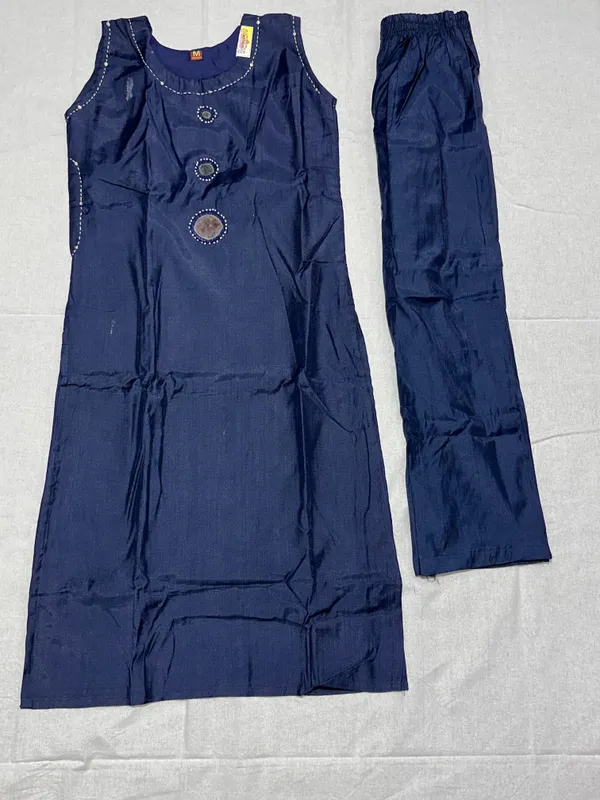 Navy_Blue_Roman_Silk_Embroidered_Kurta_Set_For_Women