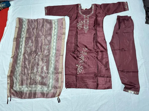 Wine_Roman_Silk_Embroidered_Kurta_Set_For_Women