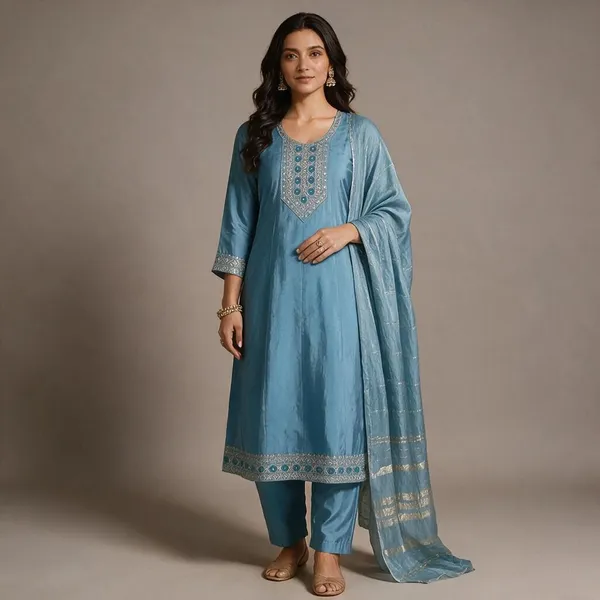 Blue_Roman_Silk_Embroidered_Kurta_Set_For_Women