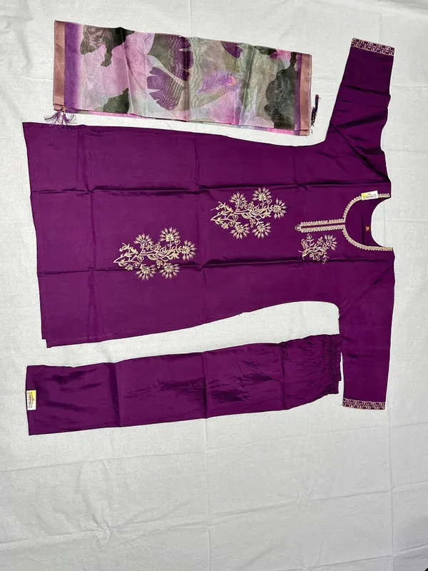 Purple_Roman_Silk_Embroidered_Kurta_Set_For_Women
