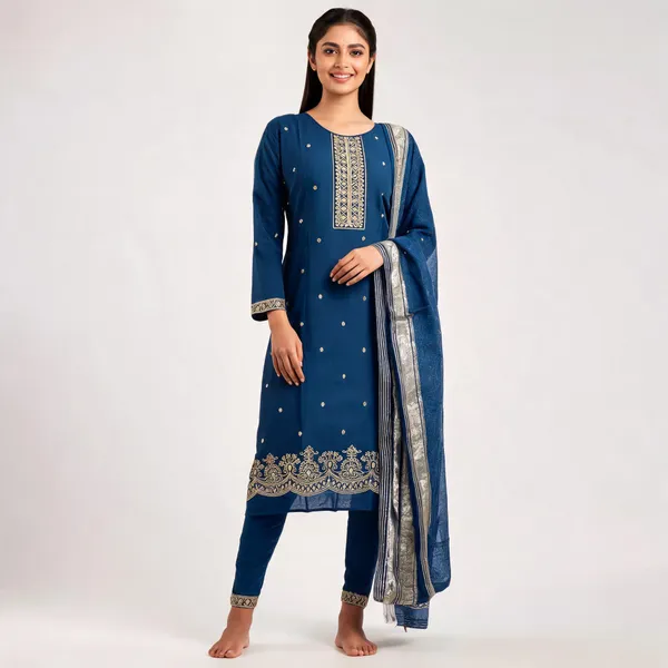 Blue_Roman_Silk_Embroidered_Kurta_Set_For_Women