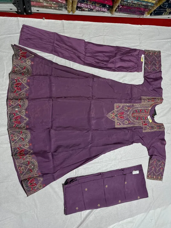 Purple_Roman_Silk_Embroidered_Kurta_Set_For_Women