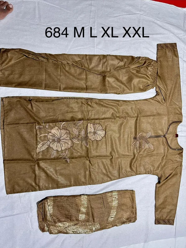 Brown_Roman_Silk_Embroidered_Kurta_Set_For_Women
