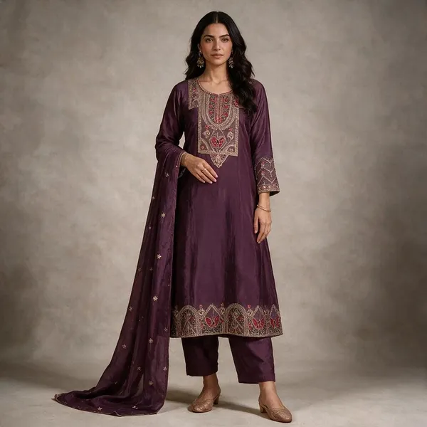 Purple_Roman_Silk_Embroidered_Kurta_Set_For_Women