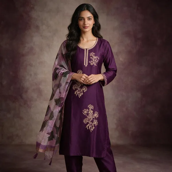 Purple_Roman_Silk_Embroidered_Kurta_Set_For_Women