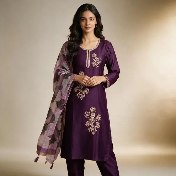 Purple_Roman_Silk_Embroidered_Kurta_Set_For_Women