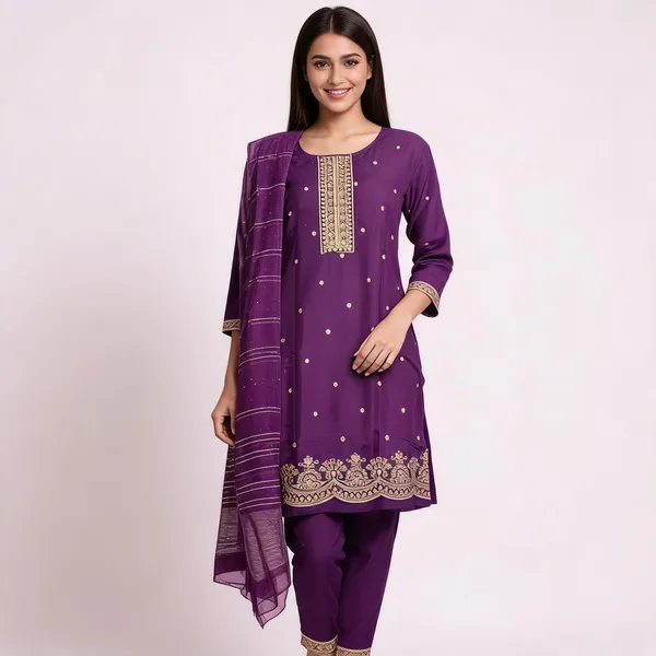 Purple_Roman_Silk_Embroidered_Kurta_Set_For_Women