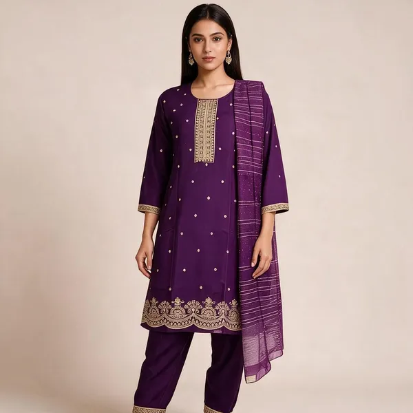 Purple_Roman_Silk_Embroidered_Kurta_Set_For_Women