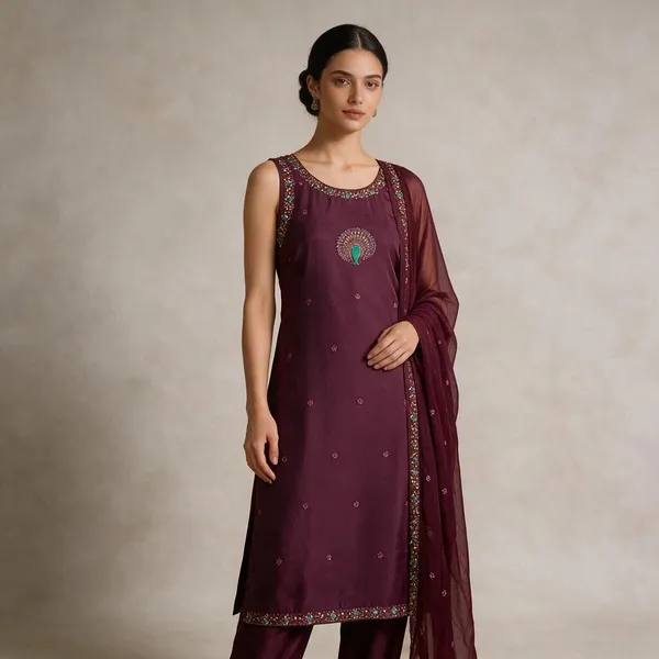 Purple_Roman_Silk_Embroidered_Kurta_Set_For_Women