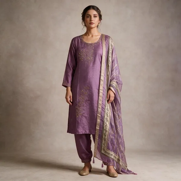 Purple_Roman_Silk_Embroidered_Kurta_Set_For_Women