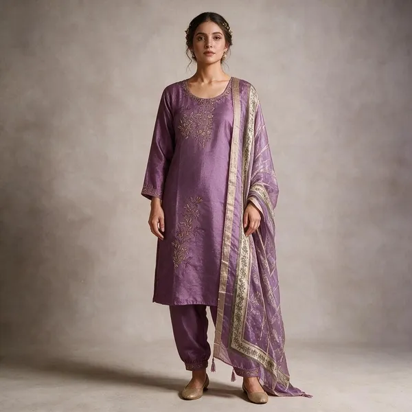 Purple_Roman_Silk_Embroidered_Kurta_Set_For_Women