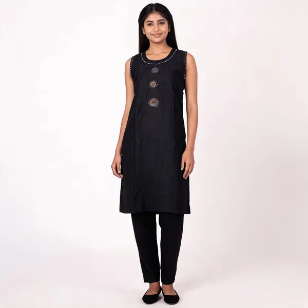 Black_Roman_Silk_Embroidered_Kurta_Set_For_Women