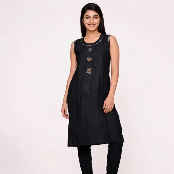 Black_Roman_Silk_Embroidered_Kurta_Set_For_Women