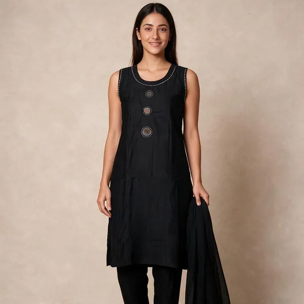 Black_Roman_Silk_Embroidered_Kurta_Set_For_Women