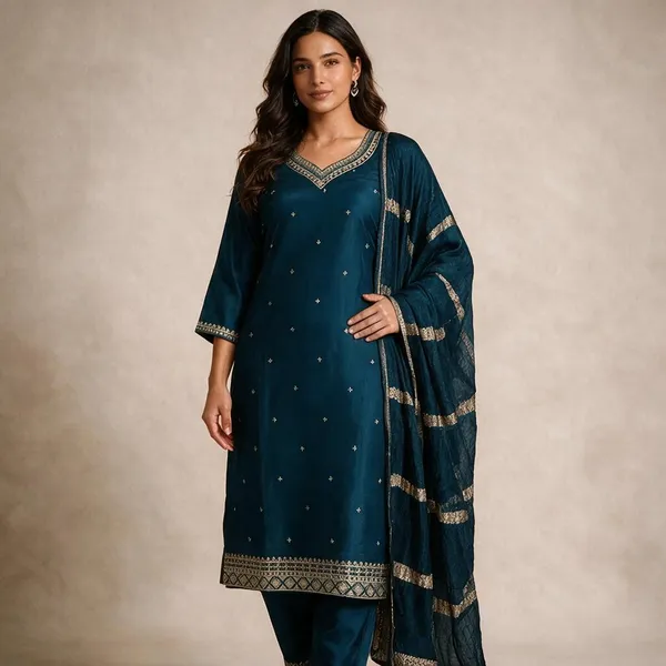 Blue_Roman_Silk_Embroidered_Kurta_Set_For_Women