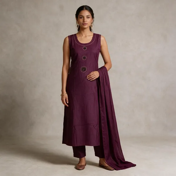 Purple_Cotton_Embroidered_Kurta_Set_For_Women