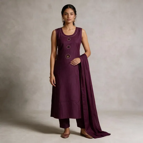 Purple_Cotton_Embroidered_Kurta_Set_For_Women