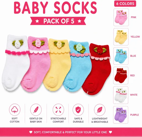 Suntara_Baby_Boys_&_Baby_Girls_Floral_Print_Ankle_Length_(Pack_of_5)