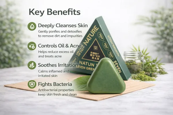 Gosince_Triangular_Green_Herbal_Detox_Soap_(5_x_17.8_g)