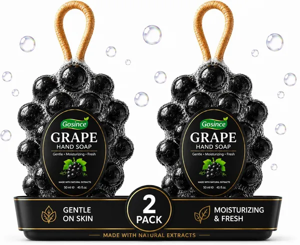 Gosince_Activated_Charcoal_Hand_Soap_–_Grape_Cluster_Design,_Gentle_Cleansing_(2_x_102_g)