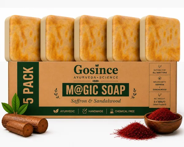Gosince_Saffron_&_Sandalwood_Handmade_Soap_|_Ayurvedic_Body_Cleansing_Bar_|Chemical-Free_(5_x_100_g)