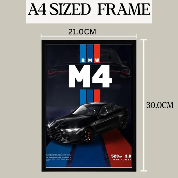 Engineered_Wood_Modern_Bmw_Sports_Car_Framed_Wall_Poster