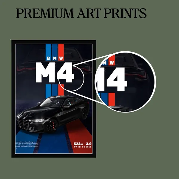 Engineered_Wood_Modern_Bmw_Sports_Car_Framed_Wall_Poster