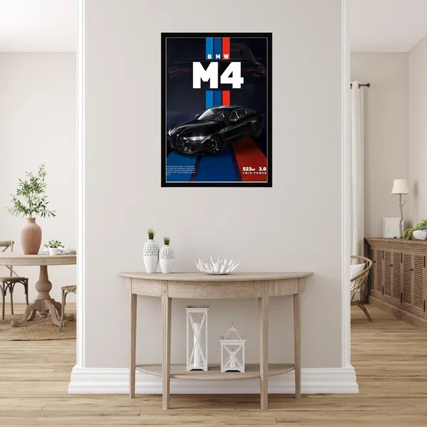 Engineered_Wood_Modern_Bmw_Sports_Car_Framed_Wall_Poster
